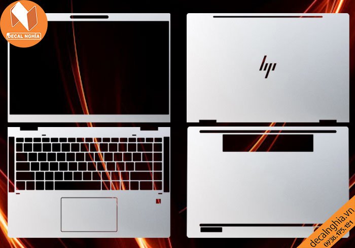 Chi tiết chất liệu Aluminum dán laptop HP Elitebook x360 1040