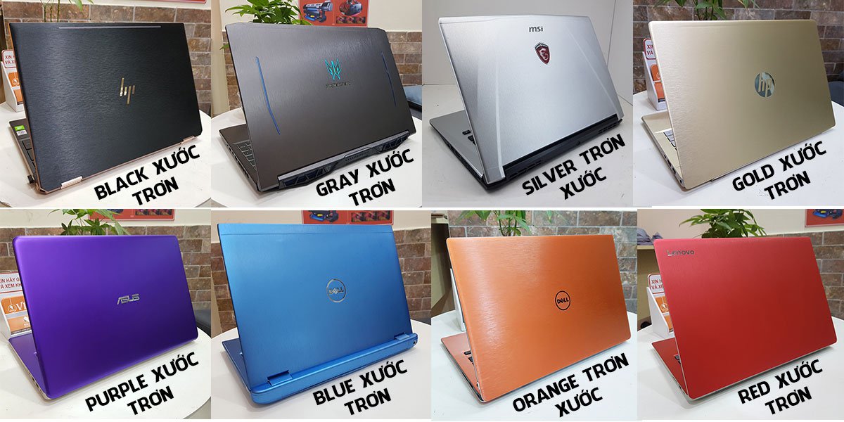 8 cặp màu cơ bản dán laptop